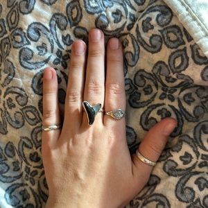 Sterling Silver Shark Tooth Ring